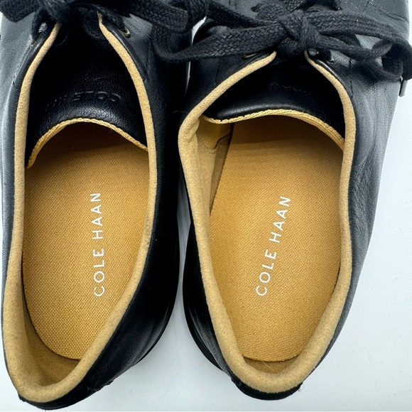 Cole Haan Black Leather Grand Os Cross Court Lace-up Sneakers Men’s Size 10 Wide - Picture 9 of 9